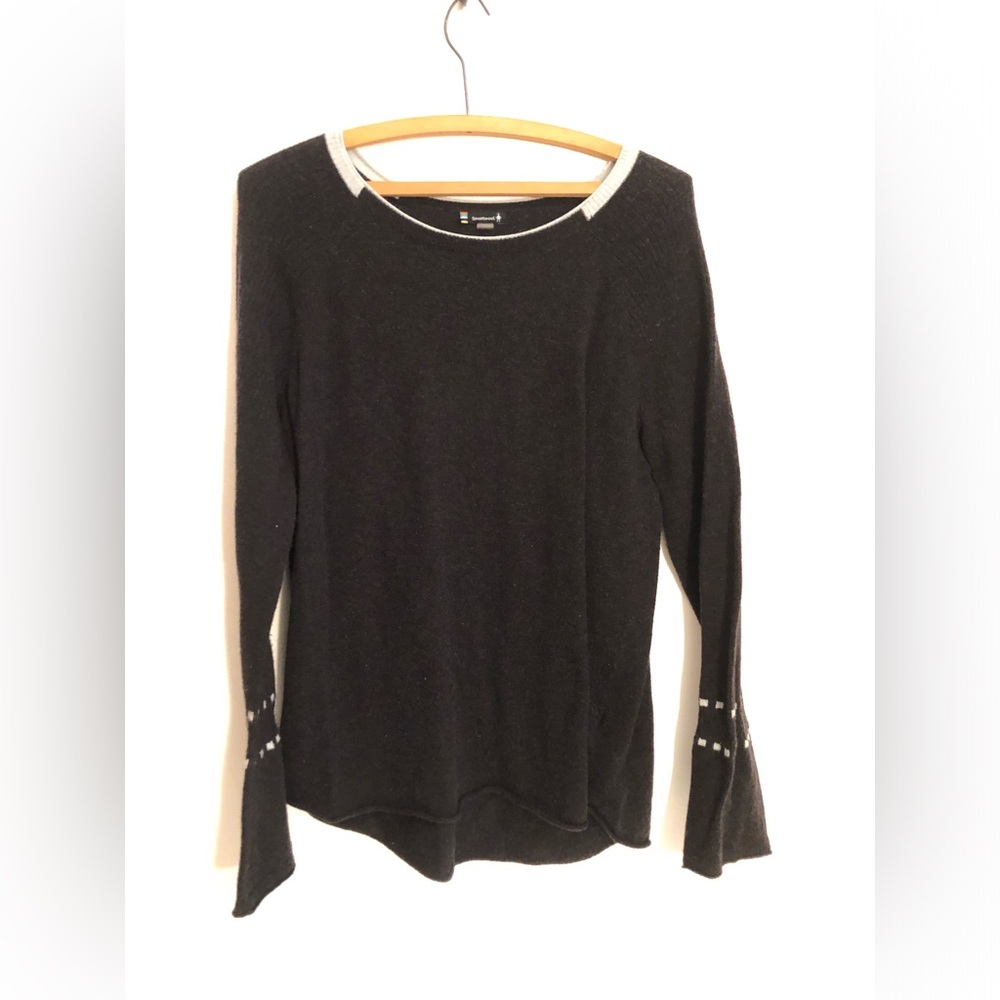 SMARTWOOL Women's Merino Long Sleeve Sweater Top Charcoal Gray Size Large